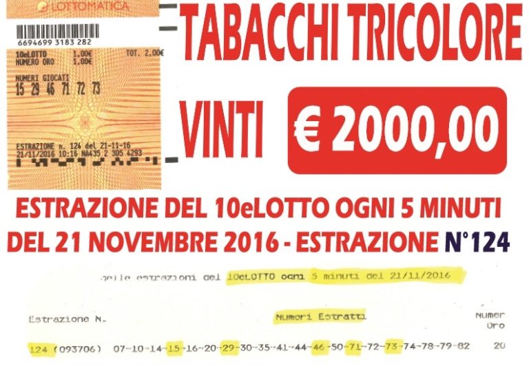 Caivano, nuova vincita alla tabaccheria Tricolore