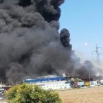 Maxi incendio a San Vitaliano presso un’ azienda di smaltimento rifiuti