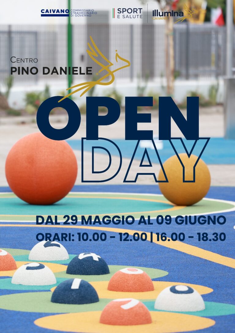 Open Day Centro Pino Daniele, ecco gli orari e come partecipare alle attività