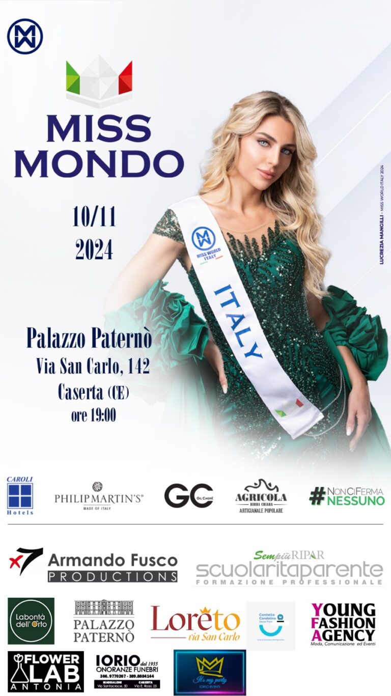 Ripartono le selezioni di Miss Mondo, a Caserta il 10 novembre